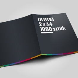 druk ulotek składanych 2xA4, promocja 1000 sztuk