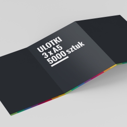 druk ulotek składanych 3xA5, promocja 5000 sztuk